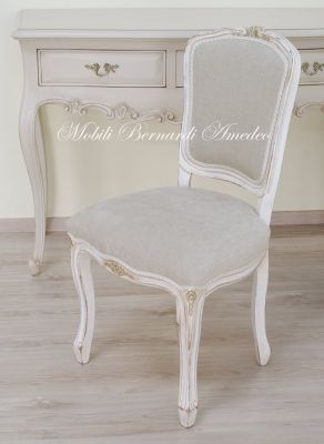 SE09 L1 Parisian Chair White Silver Finish Padded Seat And Back 03